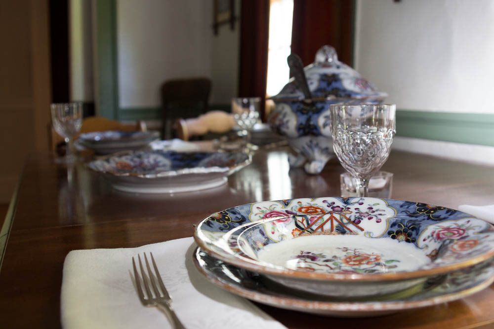 Dishes , crystal and a soup tureen