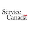 The logo for Service Canada: black print with a small red and white Canadian flag.